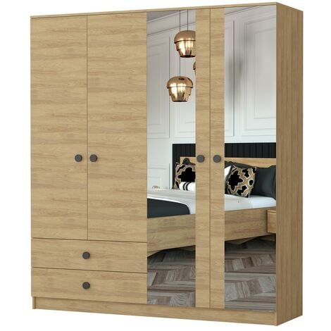 IDŹCZAK-MEBLE Schwebetürenschrank Kleiderschrank Schrank Garderobe LUX SONOMA 4T