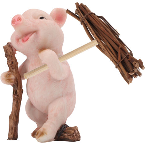 Schweinefigur aus Kunstharz, strukturiertes Material, niedliche und exquisite Schweinefigur für Regal, Schreibtisch, Fenster oder Terrasse
