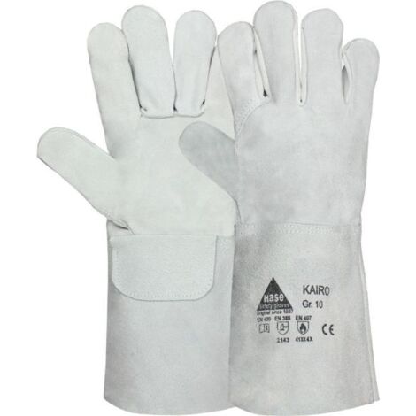 Schweißerhandschuh Kairo, grau, Rindspaltleder, EN 388, EN 12477 Kat. II, Gr. 10