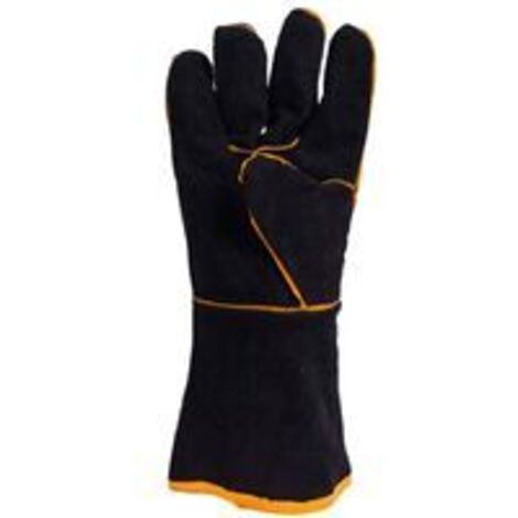 Schweißerhandschuhe aus Leder, Leder mit Kevlar-Nähten, hitze- und feuerbeständige Handschuhe, Thermohandschuhe für Kamin, Herd, Ofen, Grill, Schweißen, Barbecue, Topfregal