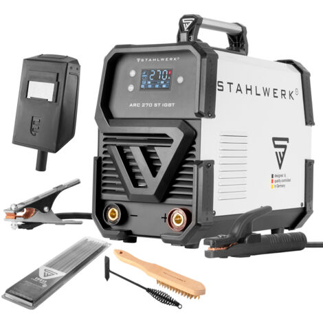 Schweißgerät STAHLWERK ARC 270 ST IGBT - DC MMA / E-Hand Welder mit 270 Ampere, kompakt, 7 Jahre Garantie