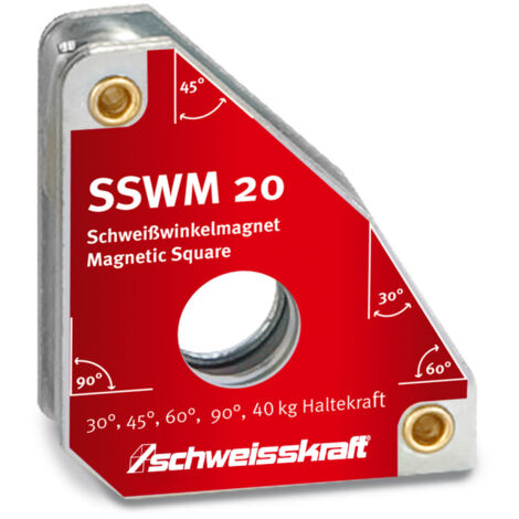 Schweißkraft Permanent Schweißwinkelmagnet 20 für Haltewinkel 30°, 45°, 60°, 90°
