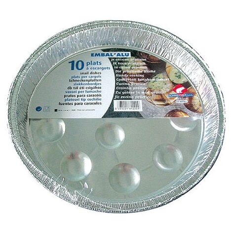 Schweitzer Ensemble de 10 Plats à Escargots Argenté Aluminium