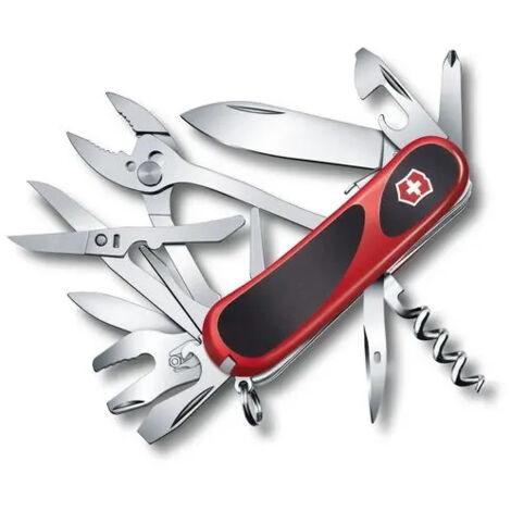 Schweizer Taschenmesser Victorinox Evolution Grip S557 in Rot und Schwarz. Messer mit 21 verschiedenen Funktionen, inklusive Zange und Universalschlüssel, ABS-Griffe. Victorinox 2.5223.SC.