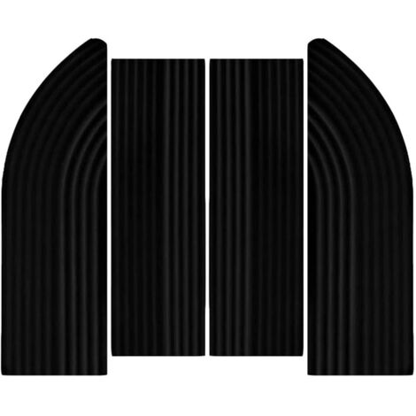 Schwellenrampe aus Gummi (4er-Set), Universalrampe für Saugroboter und Rollstühle, für Tür- und Badezimmerschwellen (schwarz)