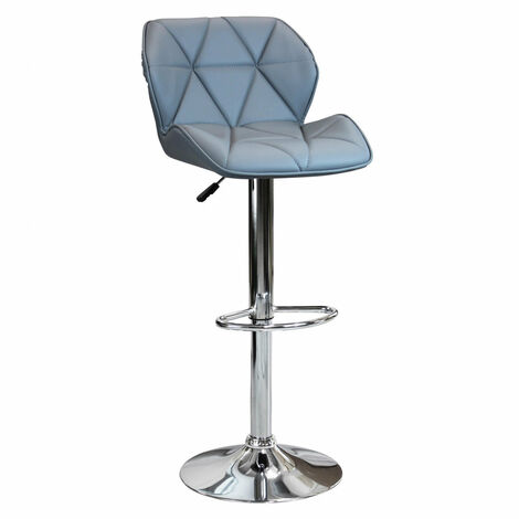 Schwenk- und Verstellbarer Metallhocker mit Prager Eco -Ledersitz - Grey