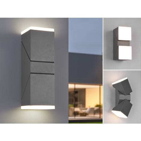 Schwenkbare LED Außenwandleuchte AVON, Höhe 28cm, Anthrazit