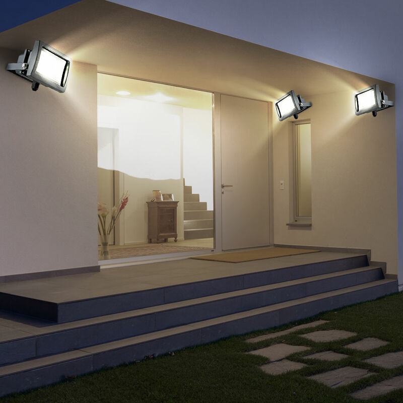 Etc-shop - 3er Set 10 Watt LED Außen Leuchten Wand Lampen Bau Strahler Einfahrt Beleuchtung