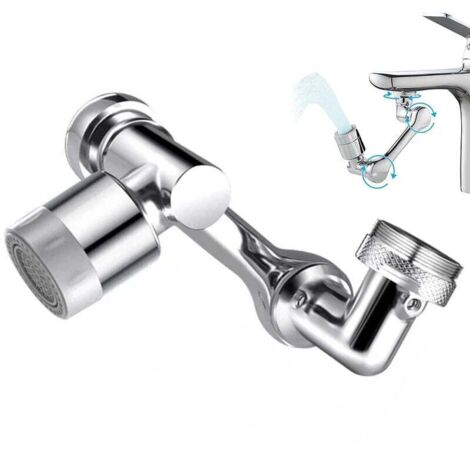 Schwenkbarer Wasserhahn-Verlängerer, spritzwassergeschützter Universal-Filter-Wasserhahn, universeller drehbarer Wasserhahn-Belüfter, 1080-Grad-Wasserhahn-Abs-Wasserhahn-Verlängerungsbelüfter für Küch