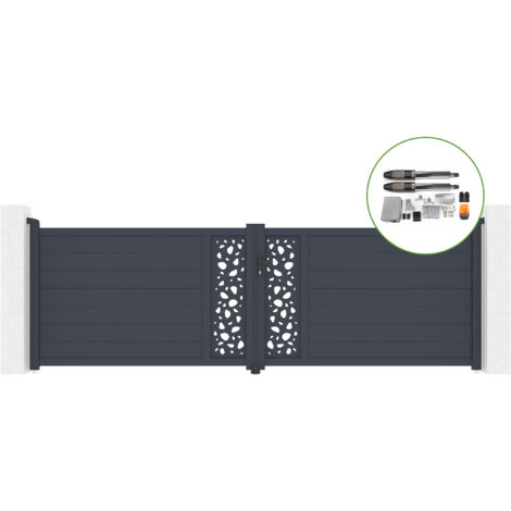 Schwenktor 4m SUNNY H.120cm Aluminium + TANKER B700 Motorisierung