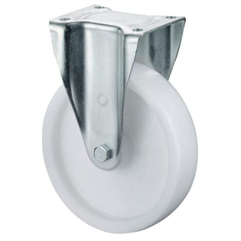 Schwerlast-Bockrolle Rad-Ø 100 mm Tragfähigkeit 350 kg Kunststoff Platte L105xB85 mm