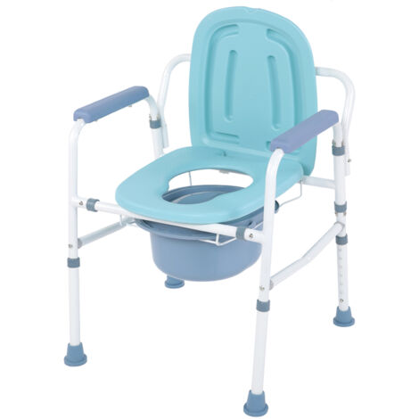 Schwerlast-Toilettenstuhl aus Stahl mit Drop-Arm-Toilettenstuhl am Bett