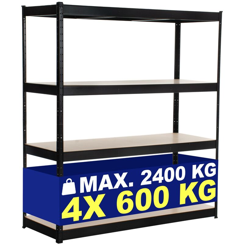 Image of Schwerlastregal 160x60x180 cm schwarz