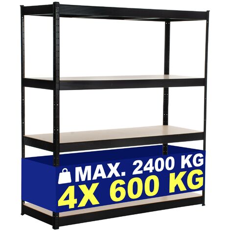 Schwerlastregal 160x60x180 cm schwarz