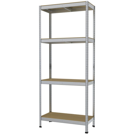Schwerlastregal 180 x 75 x 35 cm 4 Holzböden 700 kg Regalsysteme