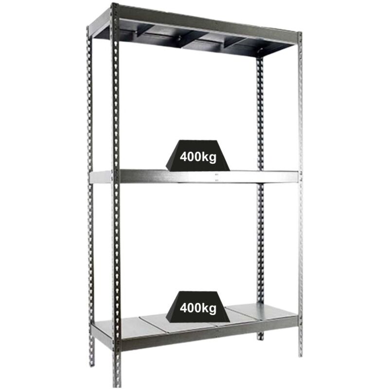 Tagère pour charges lourdes big metal yeti three HxLxP 200x150x75cm Charge du compartiment 400kg Galvanisé