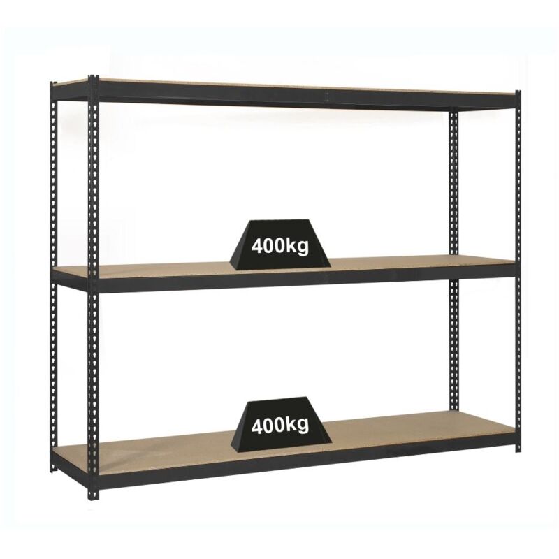 Tagère pour charges lourdes wood yeti three HxLxP 200x120x45cm Charge du compartiment 400kg anthracite