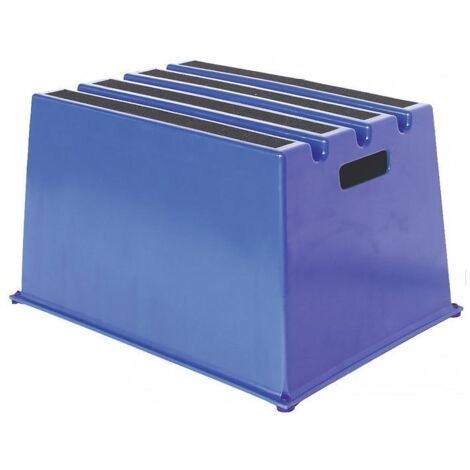 Schwerlasttritt Stufen einschl. Plattform 1 Plattformhöhe 307 mm Kunststoff blau