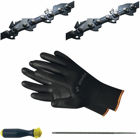 Schwertsäge Zubehör - 2x Sägekette 3/8 Fein-SC Ersatzkette + Feilenheft mit Feile 4mm