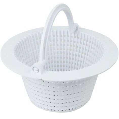Schwimmbad-Skimmer-Korb mit Griff, Teichkorb, Schwimmbadkorb, Filterkorb für Schwimmbad-Skimmer – blanco