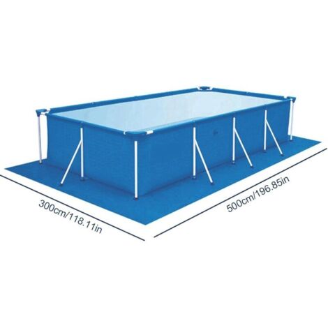 Schwimmbadbodenmatte, Aufstellbeckenmatte 500x300CM, faltbare rechteckige wasserdichte Schwimmbadbodenmatte, Schwimmbadbodenschutz für aufblasbare Schwimmbecken