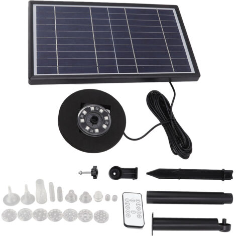 Schwimmende 10-W-Solarpumpe mit farbiger LED-Beleuchtung für Teiche, wasserdichte Gartenbrunnen für Teiche und Schwimmbecken