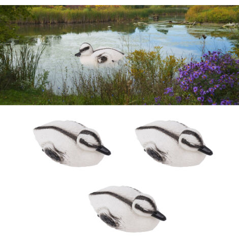 [Schwimmende Ente] Realistische schwimmende Enten, 3 Stück, Kunststoff, gelb, 12 x 6,5 cm, Dekoration für Teich, Garten, Schwimmbad