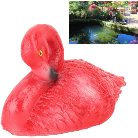 Schwimmende Flamingo-Teichdekoration – Rote Harzskulptur – Pool-/Gartenornament