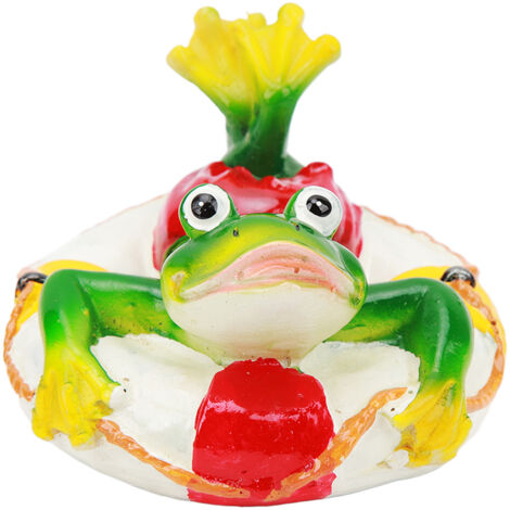 Schwimmende Froschstatue aus farbigem Kunstharz für Gartenteiche, schwimmende Dekoration für Schwimmbad oder Teich