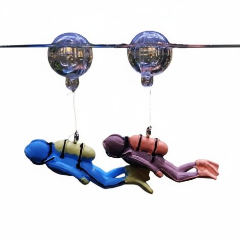 Schwimmende Kugeldekoration für Aquarien – JINFGERNE – Animierte Figuren aus ungiftigem PVC, realistische Bewegungen und einfache Installation, regen die Fische zum Erkunden an.