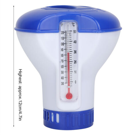 Schwimmender Chlorspender für Schwimmbäder mit Thermometer und Tablettenhalter
