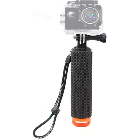Schwimmender Griff Wasserdichter Action-Kamera-Griff Stangengriff Anti-Rutsch-Selfie-Stick Tauchen für Sportkamera, Orange