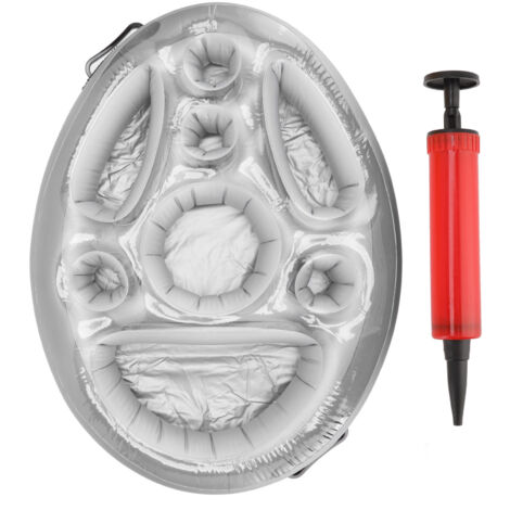 Schwimmender PVC-Becherhalter für Pool, Obstschale und Handyhalterung, aufblasbares Eisbett für Partys, silberfarben