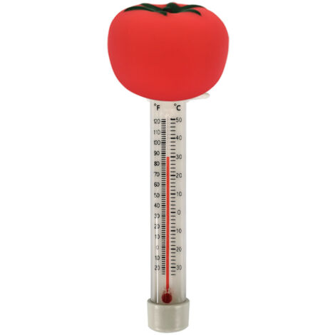 Schwimmendes Poolthermometer, Cartoon-Obst-Typ, rot, für Schwimmbad, Badezimmer