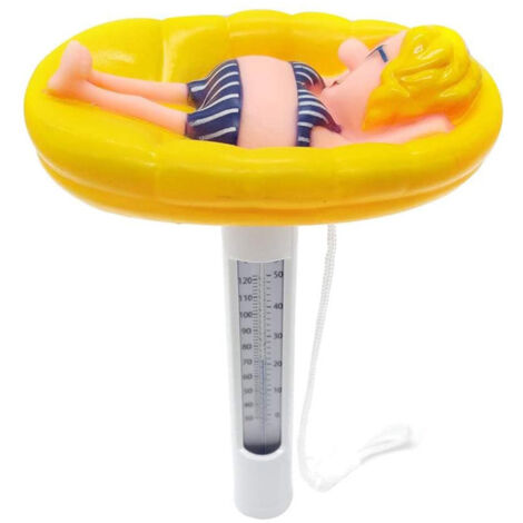 Schwimmendes Poolthermometer mit Schnur – Blondes Cartoon-Design für Außen-, Innen- und Whirlpools