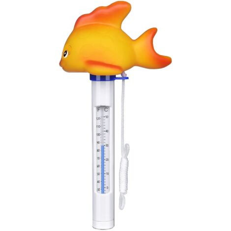 Schwimmendes Poolthermometer, unzerbrechliches Wasserthermometer, Wassertemperaturthermometer, Badethermometer, Teichwasserthermometer für Schwimmbäder (Goldfisch)