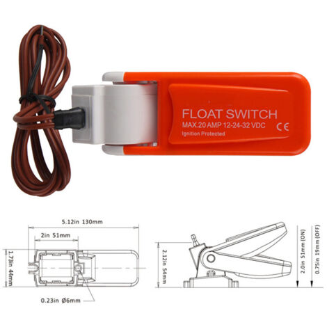 Schwimmerschalter für Boote, Bilgenpumpenschalter für Yachten, Wasserstandsschalter für Boote, Tauchpumpen, Bojenschalter-Zubehör für Boote