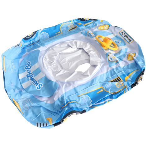 Schwimmhilfe für Babys + [Markenlos] + [Kinderauto-Modell] + [Aufblasbares Schwimmboot mit Sonnendach und Hupe] – PVC-Schwimmhilfe mit Sonnendach für Kleinkinder von 1 bis 4 Jahren – Farbe: Blau