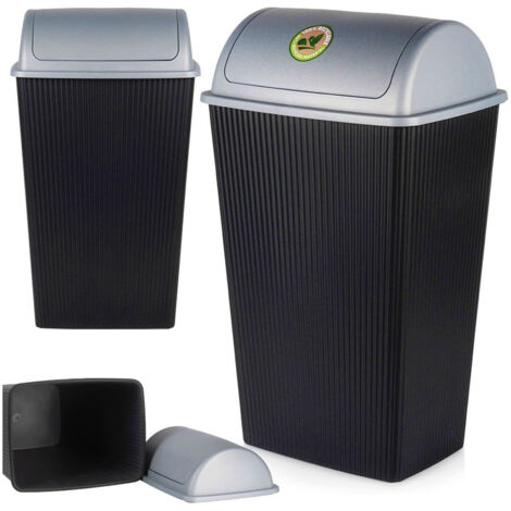 Schwingdeckeleimer / Mülleimer 38 Liter Grau-Y54500490