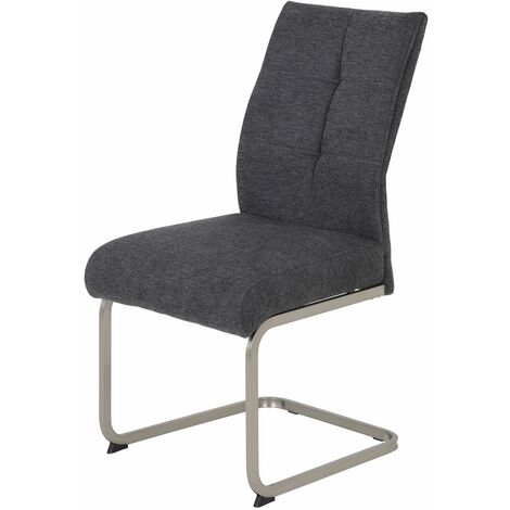 Schwingstuhl anthrazit Taschenfederkern Webstoff - INES - Die Möbelfundgrube