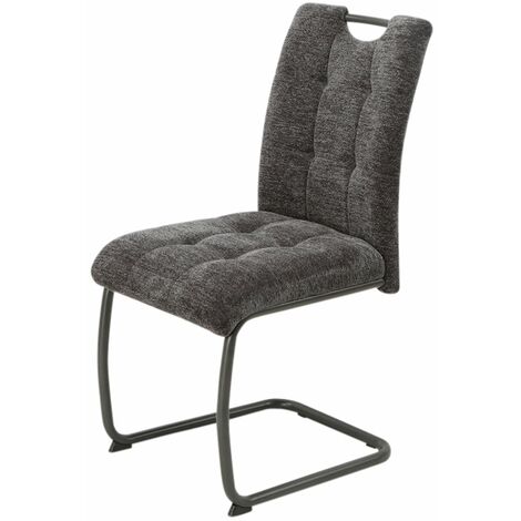 Schwingstuhl anthrazit - TEDDY OPTIK - Webstoff - KARLA - Die Möbelfundgrube