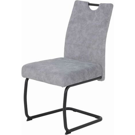 Schwingstuhl grau - Taschenfederkern - Microfaser - LAURINA - Die Möbelfundgrube