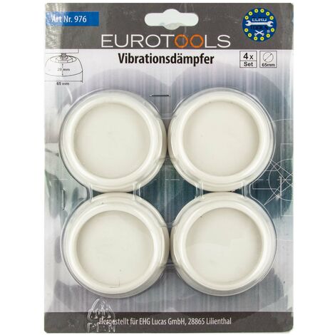 Schwingungsdämpfer Vibrationsdämpfer für Spül - und Waschmaschine, 4-er Set, weiß, EUROTOOLS