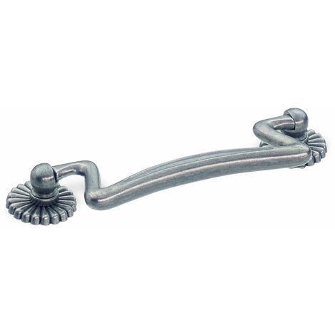 Schwinn 22825 - Maniglia con batacchio per mobili Realizzata in zama, Distanza tra i Fori 96 mm, Effetto Stagno Anticato