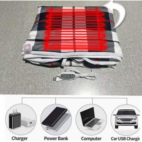 Sciarpa/coperta riscaldata, coperta elettrica portatile, coperta riscaldata morbida, poncho elettrico, coperta riscaldata USB