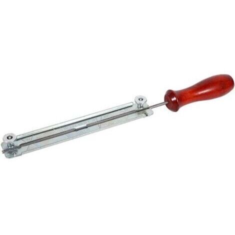 Scie à aiguiser Lot de limes ronde Jauge Manche de lime tronçonneuse rond Affuteur de chaine avec manche 4.8mm
