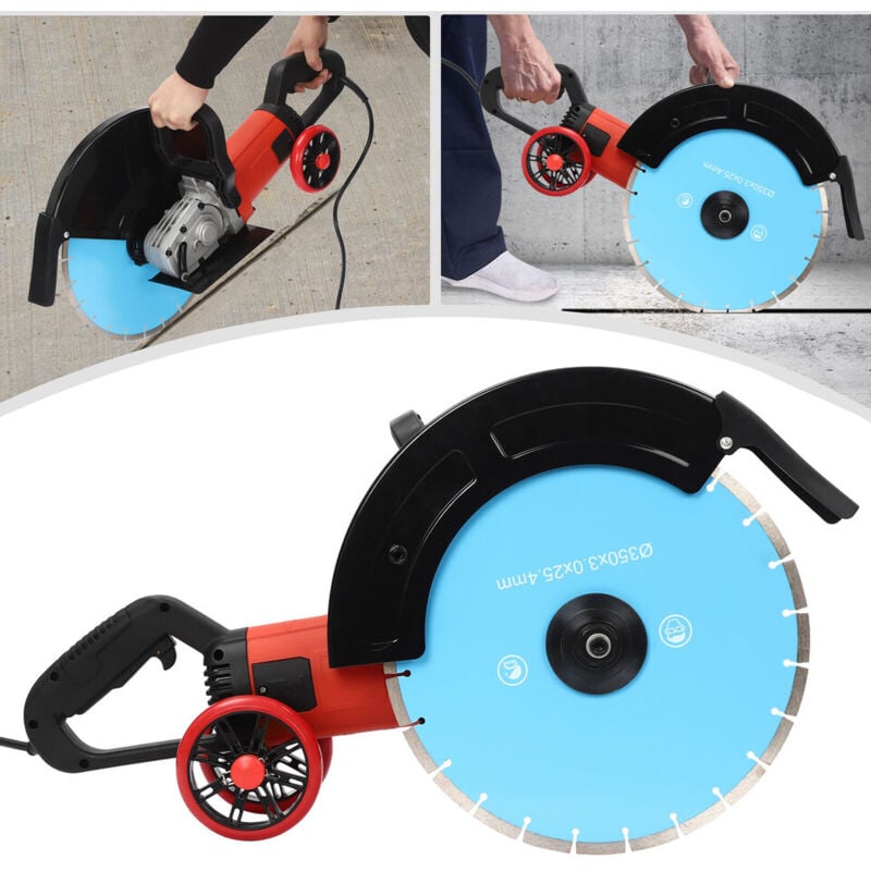 Scie à béton électrique Scie à béton Scie circulaire avec lame de scie et poulie de renvoi
