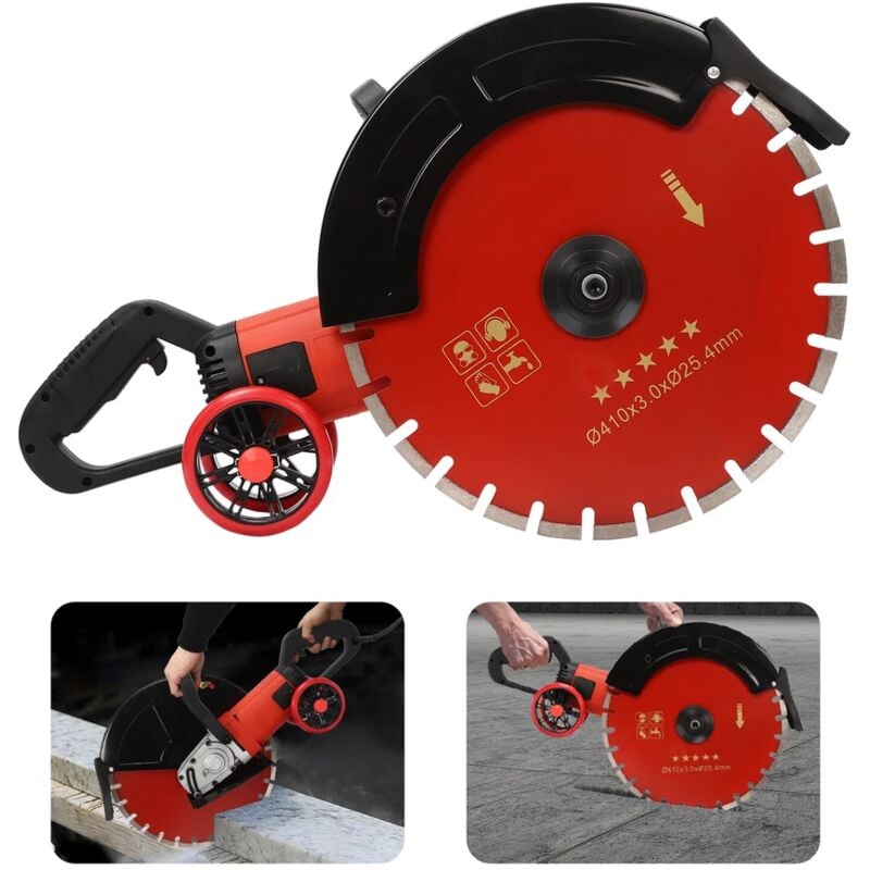 Scie à béton Tronçonneuse à pavés avec disque diamant de 410mm 4000W