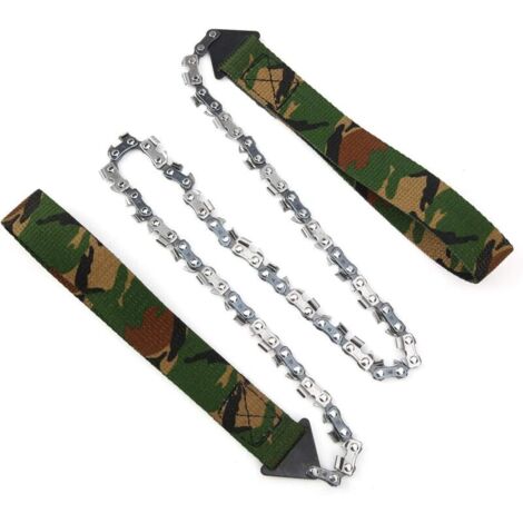 Scie à chaîne à Main - Mini scie à chaîne à Main Portable pour l'extérieur Survival 33T Scie de Poche de Camping d'exploitation forestière Camouflage