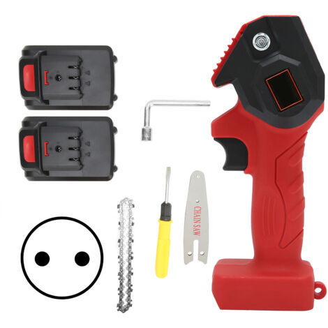 Scie à Chaîne Électrique de Jardin Portative Mini pour Taille et Élagage Rouge